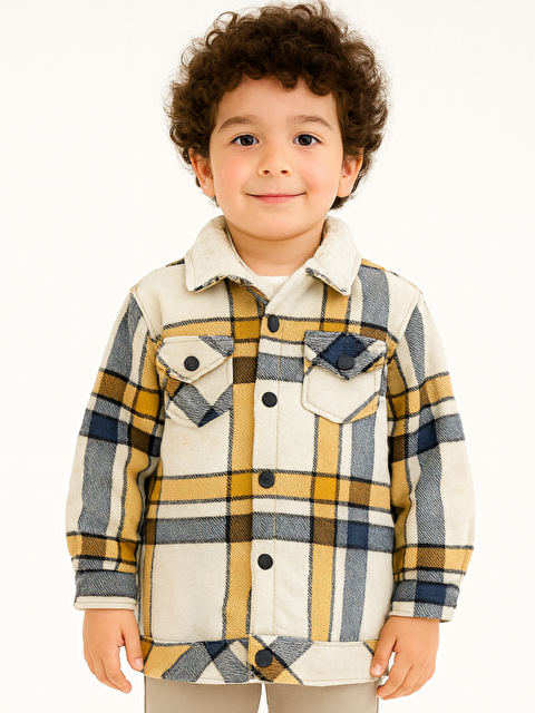 Casabony Ekose Kalın İçi Pelüş Astarlı Erkek Çocuk Gömlek