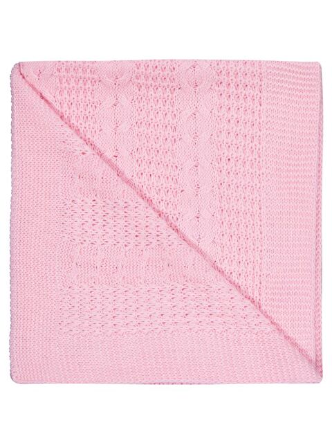 Civil Baby Saç Örgülü Düz Battaniye - Pembe Standart - S000488804-20024