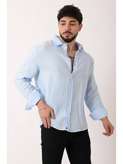 Stilkombin Uzun Kol Keten %100 Pamuk Gömlek BLD 7040_40368 - S000362169-17437