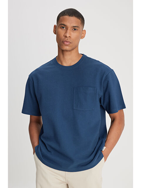 Lee Loose Fit Bisiklet Yaka %100 Pamuk Lacivert Tişört - S000470714-23093