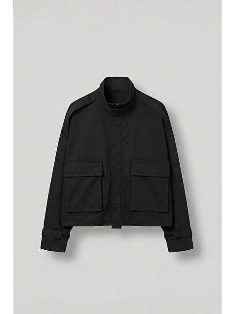 Abluka Online Erkek Boxy Fit Cep Detaylı Premium Ceket Siyah - S000510541-19351