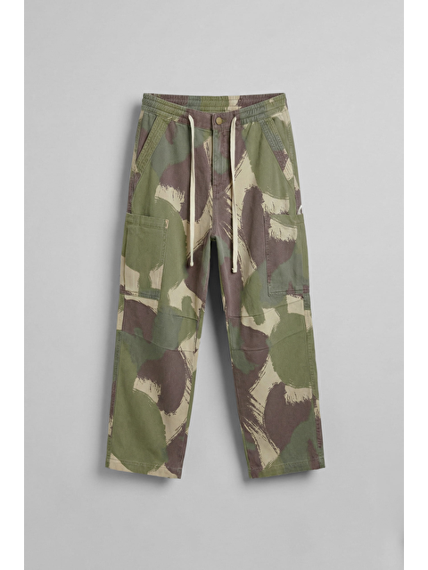 Abluka Online Erkek Baggy Fit Kamuflajlı Kargo Cepli Jean Pantolon Yeşil - S000510542-18194