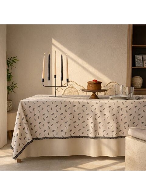 Evidea Soft Pine Masa Örtüsü - Ekru - 140x200 cm - S000508618-19965