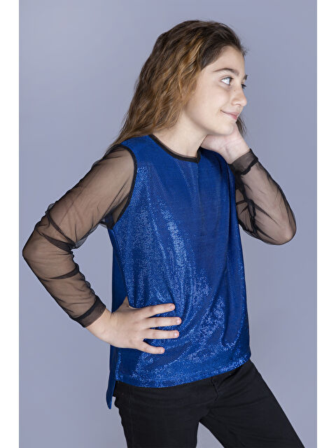 Toontoykids Kız Çocuk Kolları Tüllü Tişört