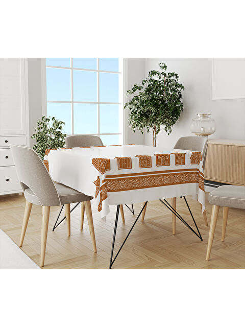 Evmila Yılbaşı Temalı Yılbaşı Kurabiye Desenli Dijital Baskılı Masa Örtüsü - S000469528-23173