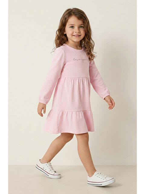 ZEYLAND Kız Çocuk Nakışlı Yumoş Elbise - Pembe - S000532607-20024