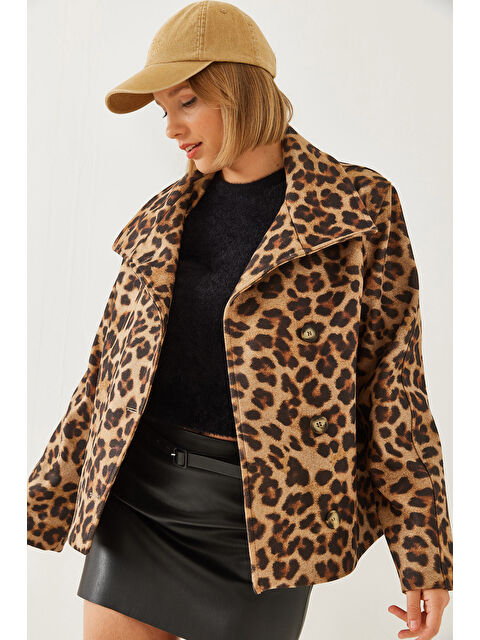 SHADE Kadın Kruvaze Yaka Düğmeli Kaşe Ceket - S000350083-37427