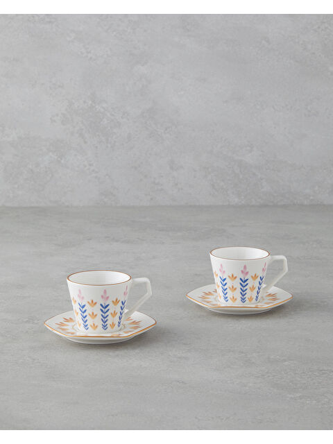 English Home Amara Bone Porselen 4 Parça 2 Kişilik Kahve Fincan Takımı 80 ml Renkli - S000449206-37243