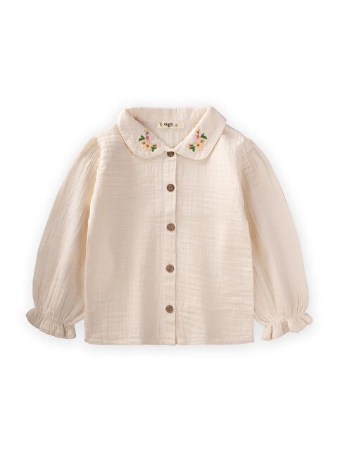 CİGİT Kız Çocuk Nakışlı Müslin Gömlek - S000260240-19966