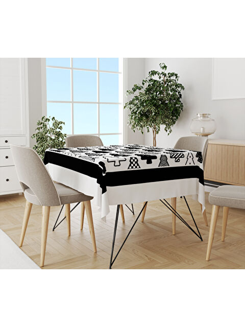 Evmila Yılbaşı Temalı Çam Ağacı Desenli Dijital Baskılı Masa Örtüsü - S000469536-23173