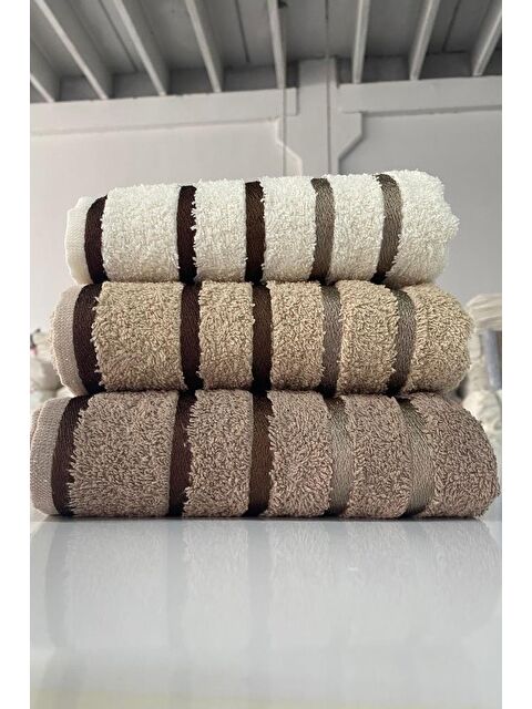 Çeyiz Diyarı Karbeyaz Jakarlı 3lü El Yüz Havlu Takımı - S000487212-23173