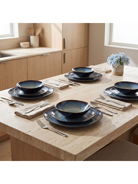 GÜRAL PORSELEN Ütopya Valeron 12 Parça 4 Kişilik Yemek Takımı 12082