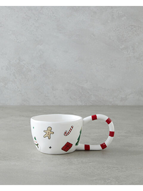 English Home Holly Jolly Porselen Kupa 325 ml Kırmızı - Beyaz - S000481245-37325