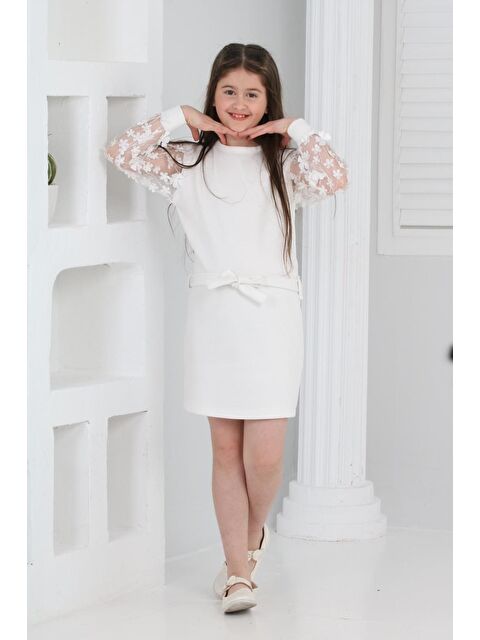 Mnk Baby & Kids Kız Çocuk Daisy Krep Elbise MNK0606 - S000397003-20063