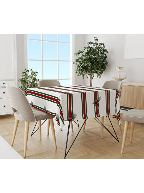 Evmila Yılbaşı Temalı Kokina Desenli Dijital Baskılı Masa Örtüsü - S000469546-23173