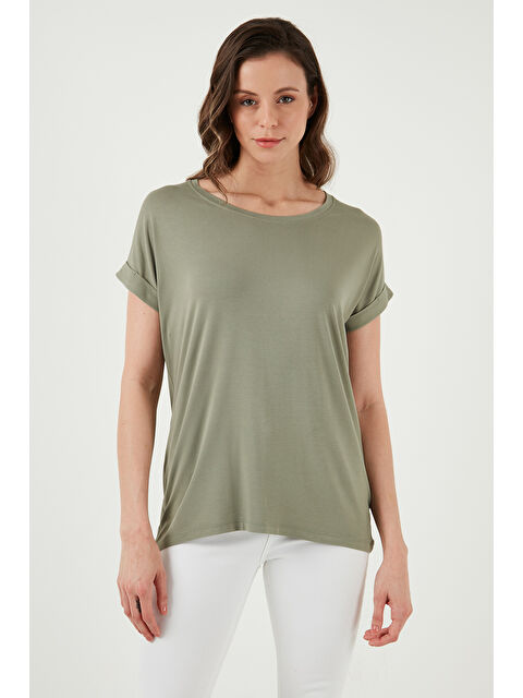 Fashion Friends Dökümlü Bisiklet Yaka Basic T Shirt 26Y0194K1