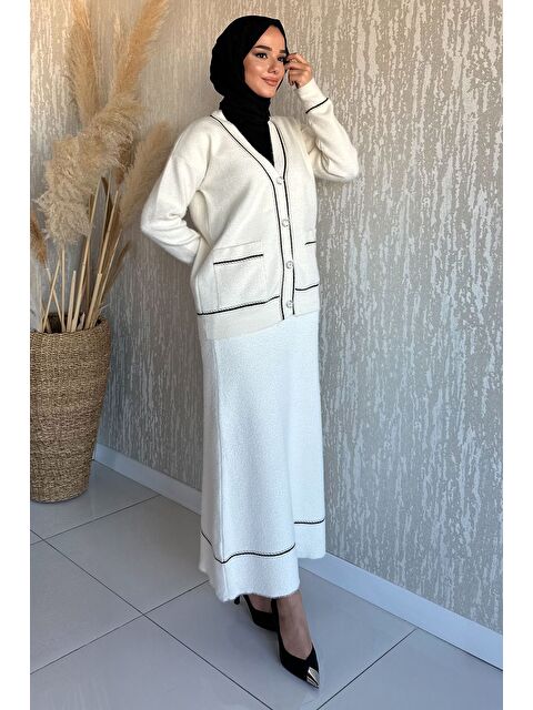 Julude Kadın Triko Etek Hırka Tesettür İkili Takım (s,m,l,xl Uyumludur) - S000470335-19966