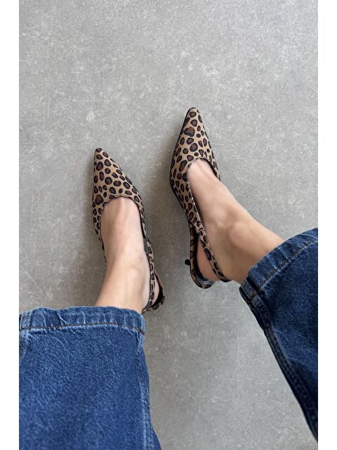 Straswans Cuesta  Kadın Topuklu Kumaş  Ayakkabı Leopar - S000526385-19413