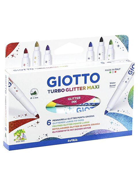 Giotto Turbo Glitter Maxi Kalın Uç Keçeli Kalem 6 Renk (F426600) - S000433815-23173