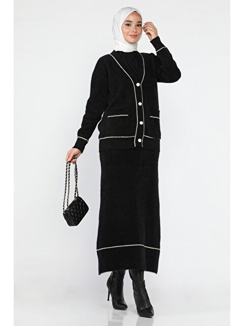 Julude Kadın Triko Etek Hırka Tesettür İkili Takım (s,m,l,xl Uyumludur) - S000470335-19351