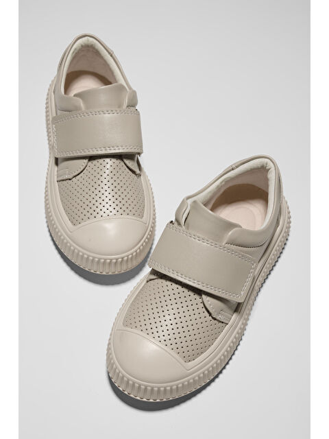 TONNY BLACK Çocuk Unisex Bej Çoçuk Cırtlı Rahat Kalıp Sneaker - S000506973-19928