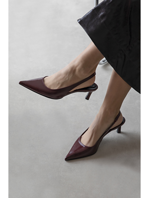 Straswans Molly  Kadın Topuklu Kırışık Deri Ayakkabı Bordo - S000526238-19951