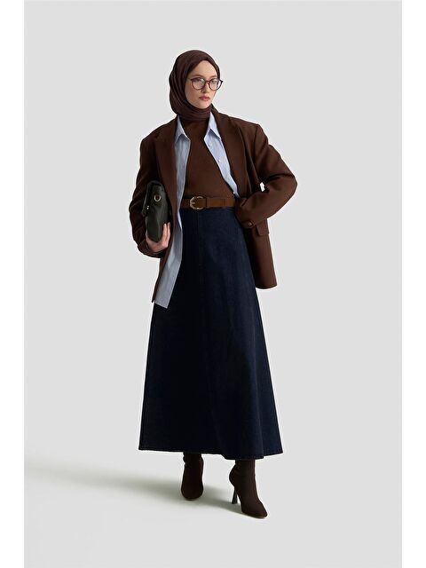 ARMİNE Parçalı Denim Etek 25Kd1010 Lacivert - S000445957-21164