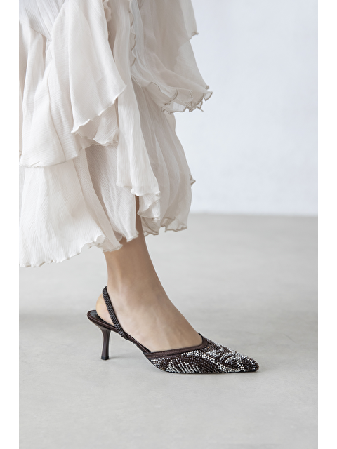 Straswans Marsha  Kadın Taş Detay Topuklu  Ayakkabı Kahve - S000526387-19413