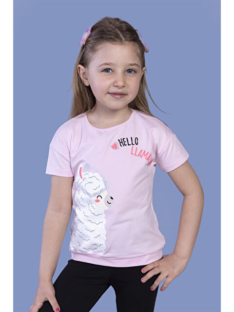 Toontoykids Kız Çocuk Kuzu Baskılı Tişört