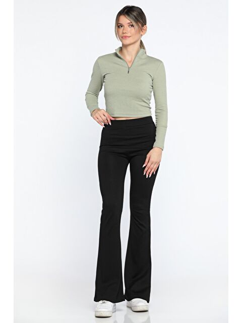 Gülseli Kadın Yüksek Bel Çelik İspanyol Paça Tayt - S000300349-19351