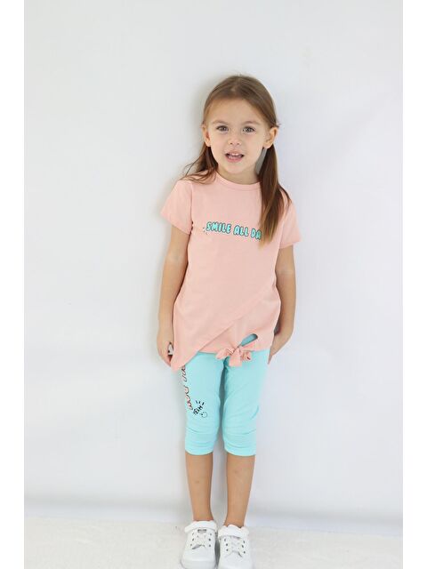 Harika Kids Kız Çocuk Kaprili Kısa Kollu Yazlık Basic Takım 2-5 yaş - S000157576-20022