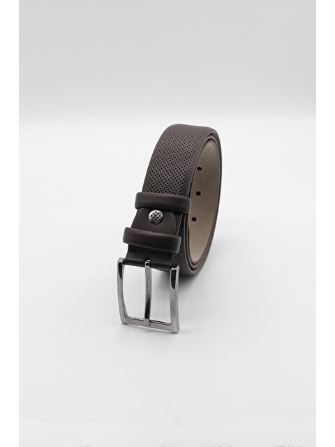 İMZA Koyu Kahverengi Dikişli %100 Suni Deri Kemer 1046245202 - S000356450-19291