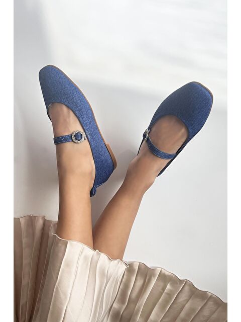 Straswans Berny Kadın Kemer Detay Kumaş Babet Jean Mavi - S000513161-17234