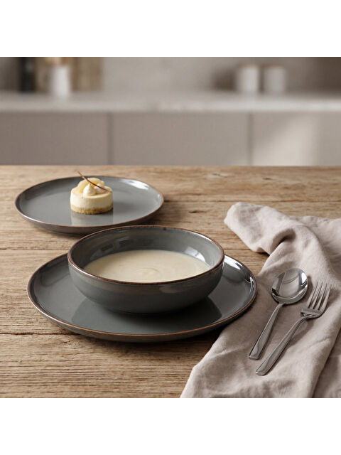 GÜRAL PORSELEN Valeron 12 Parça 4 Kişilik Yemek Takımı Elemental 241