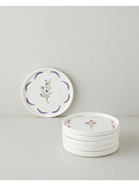 English Home Bliss Seramik 6'lı Pasta Seti 16 cm Renkli