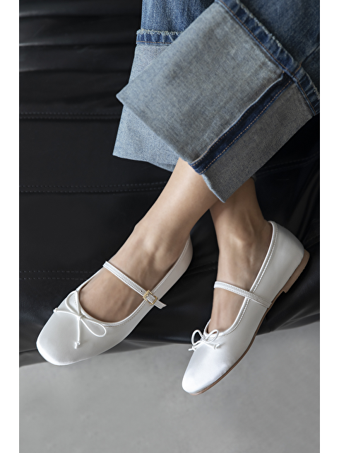 Straswans Maxy Kadın Fiyonk Detay Saten Babet Sedef - S000514470-19928