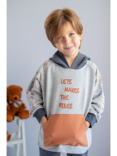 ZEYLAND Erkek Çocuk Kapüşonlu Gri Sweatshirt (2-6Yaş) - S000316062-74
