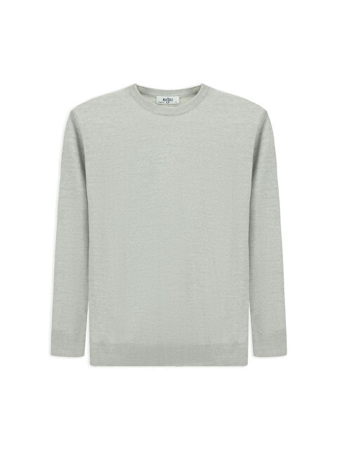 Kiğılı Bisiklet Yaka Regular Fit Yünlü Triko Kazak - S000446931-74