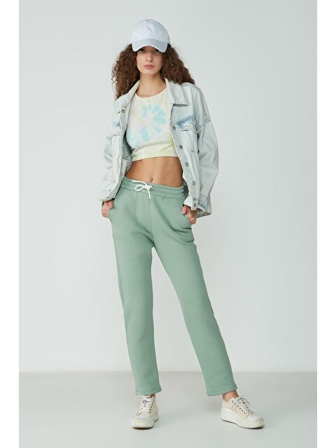 C&City Düz Paça Eşofman Altı 901 Fıstık Yeşil - S000216110-18194