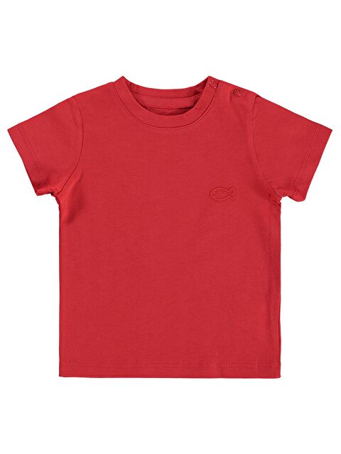 Civil Baby Balık Nakışlı 6-18 Ay Tişört - Kırmızı