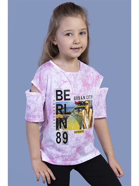 Toontoykids Kız Çocuk Batik Desenli Dijital Baskılı Tişört