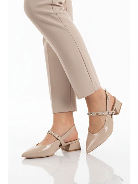 Ayakmod Bej Dar Kalıp Özel ve Davet Kadın Abiye Ayakkabı 323102 Z - S000526396-19928