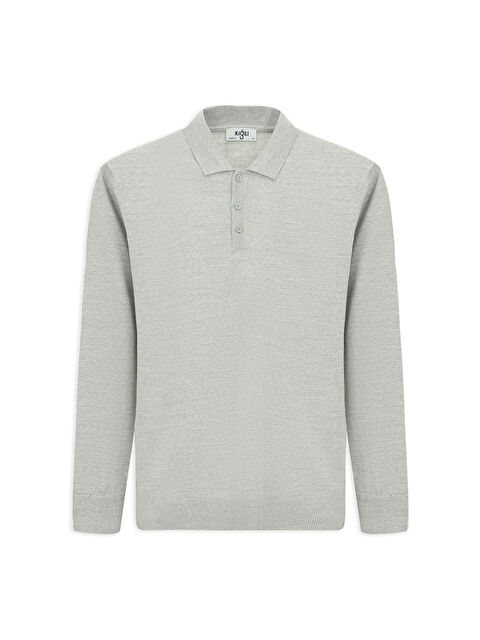 Kiğılı Polo Yaka Regular Fit Yünlü Triko Kazak - S000443192-74