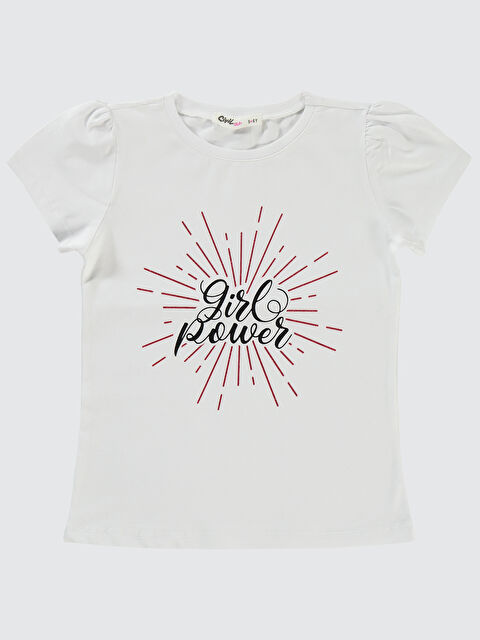 Civil Girls Kız Çocuk Tişört 4-9 Yaş Beyaz