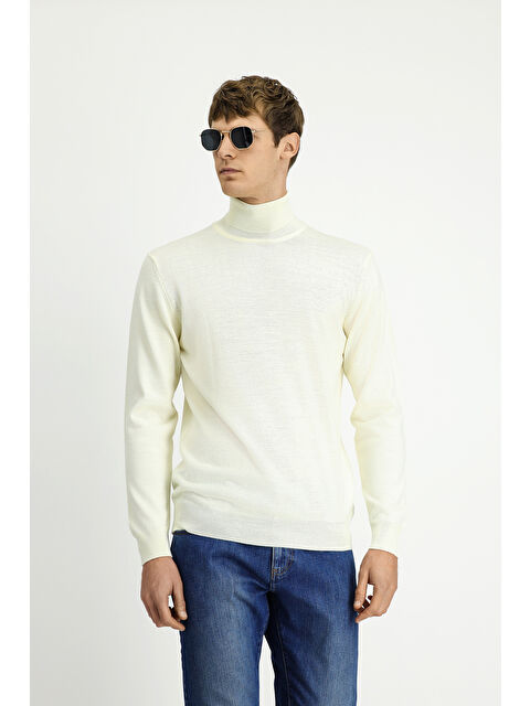 Kiğılı Balıkçı Yaka Regular Fit Yünlü Triko Kazak - S000443196-19965