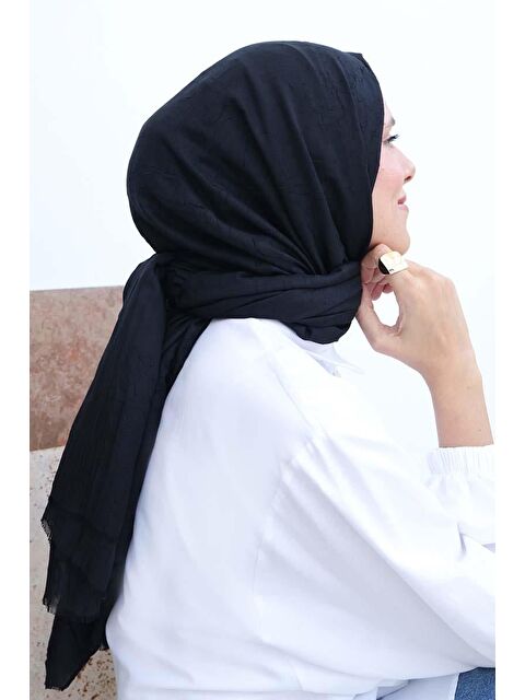 ALLDAY Siyah-Bambu Kraş Şal - S000338125-19351