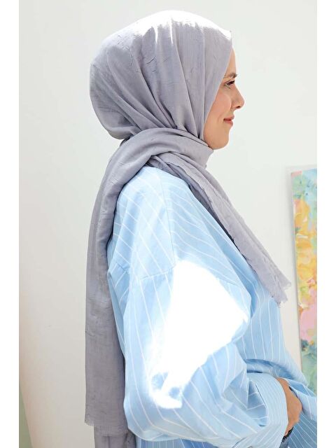 ALLDAY Gri-Bambu Kraş Şal - S000338125-20600