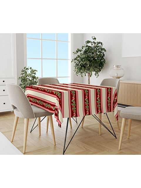 Evmila Yılbaşı Temalı Kokina Desenli Dijital Baskılı Masa Örtüsü - S000469590-23173