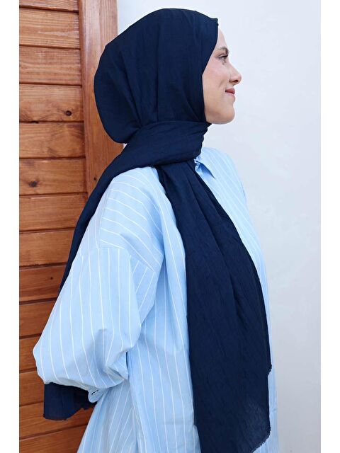 ALLDAY Lacivert-Bambu Kraş Şal - S000338125-21164