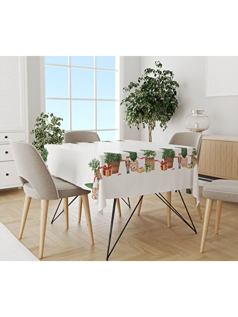 Evmila Yılbaşı Temalı Çam Ağaç Desenli Dijital Baskılı Masa Örtüsü - S000469603-23173